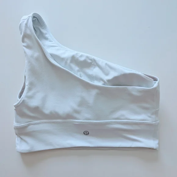 Lululemon Align Asymmetrical Yoga Bra – White, Size 8, Light Support C/D Cup #59 - Picture 4 of 6
